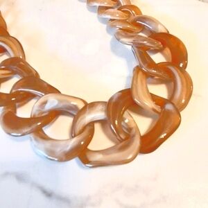 Chunky Tortoise Link 24" Resin Necklace